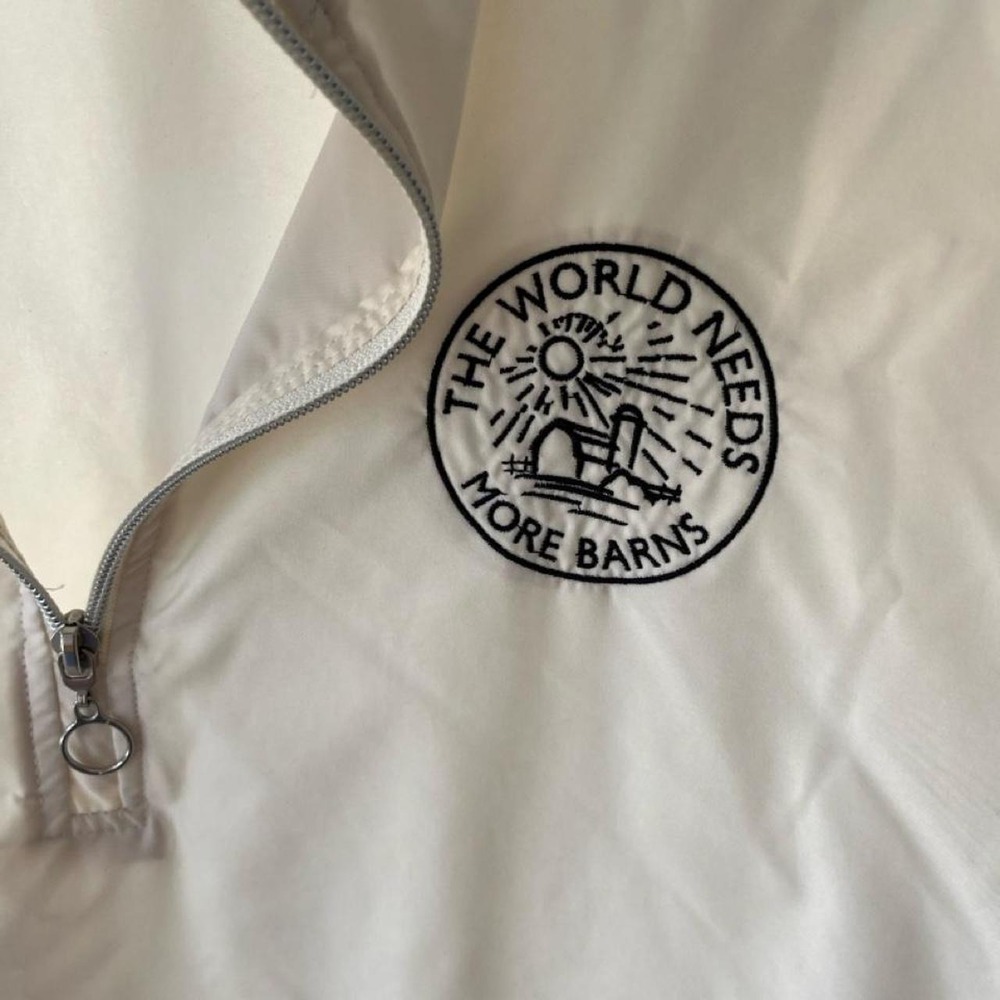 Charles River Apparel Cream Farmcore Preppy Quarter-Zip Windbreaker Mens XXL - Picture 2 of 6